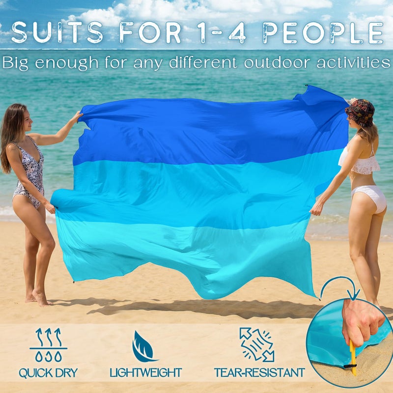BYDOLL Beach Blanket Waterproof Sandproof 78''Ã—81'' 1-5 Adults Oversized Lightweight Large Picnic Mat Waterproof Sandproof Blanket for Beach Camping Hiking Travel - Image 4