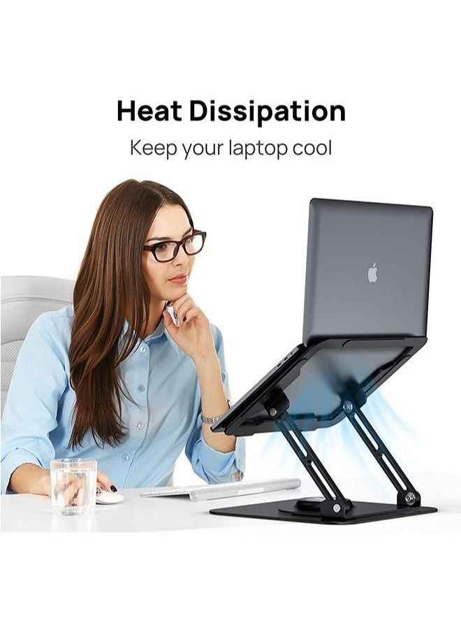 Zeemey - Laptop Stand for Desk, Adjustable Computer Stand with 360° Rotating Base, Ergonomic Laptop Riser for Collaborative Work, Foldable & Portable Laptop Stand, fits for All 10-16" Laptops - Image 1