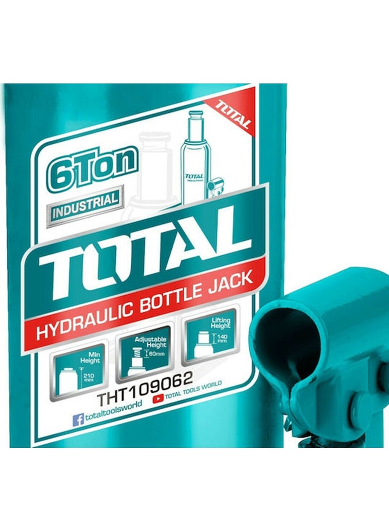 TOTAL 6 Ton Hydraulic Bottle Jack Heavy Duty Car Lifting Jack, 216-413mm Lift Range, Safety Valve, THT109062 - Image 4