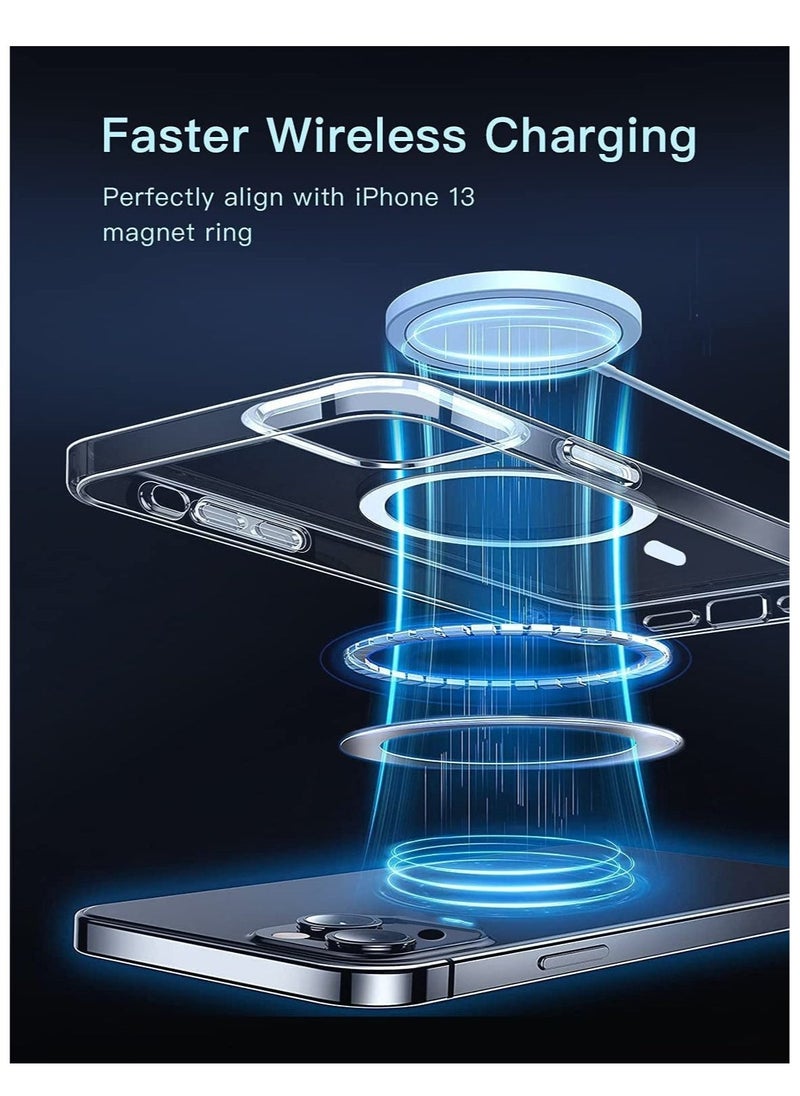 إيف حافظة مغناطيسية لهاتف iPhone 12 Pro شفافة من مادة TPU مع غطاء كريستالي واقٍ مقاوم لامتصاص الصدمات ومقاوم للخدش - Image 3