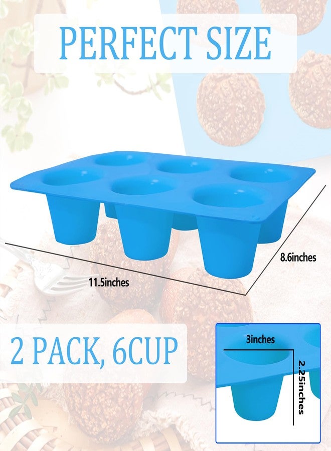 Sidosir 2Pcs Popover Pan for Baking - Professional Extra Deep Silicone Popover Molds, Non-Stick, Easy to Clean, Grade Materials - Image 2