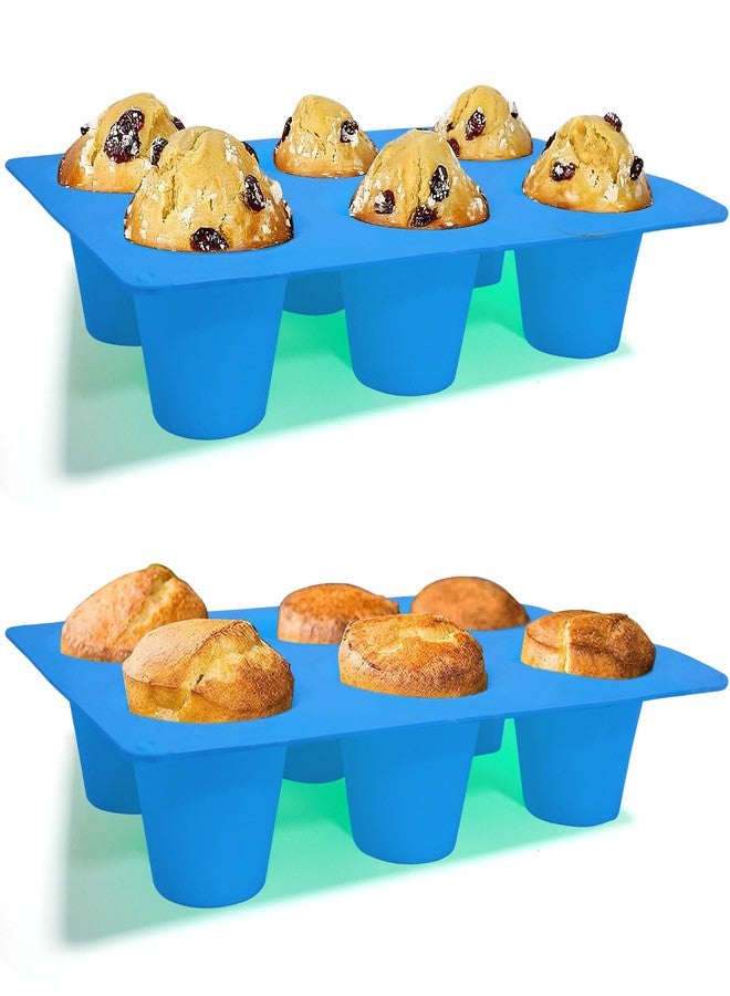 Sidosir 2Pcs Popover Pan for Baking - Professional Extra Deep Silicone Popover Molds, Non-Stick, Easy to Clean, Grade Materials - Image 1