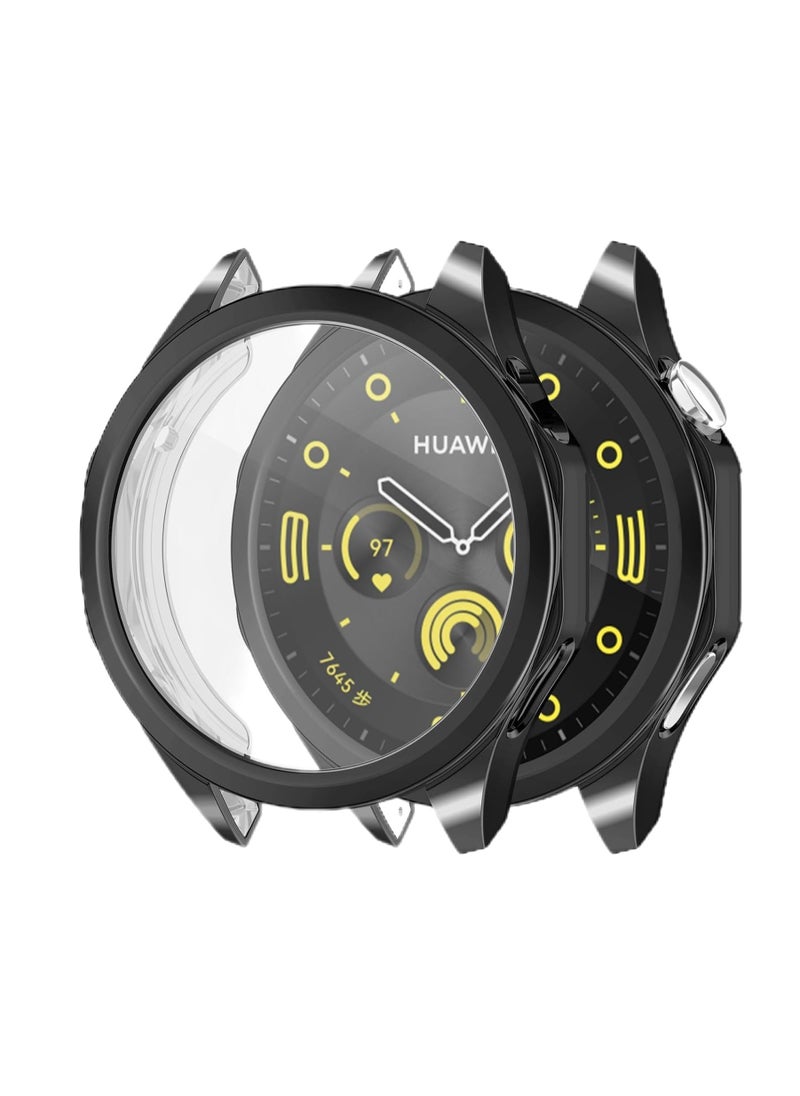 Generic - Case Compatible with Huawei Watch GT4 46MM Case All-Around Screen Protector Watch Soft TPU Shockproof Cover Slim Guard Thin Bumper Shell Protector (Black) - Image 1