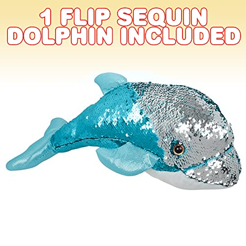 ArtCreativity Flip Sequin Dolphin Plush Toy 1PC Soft Stuffed Dolphin with Color Changing Sequins Cute Home and Nursery Animal Decorations Calming Fidget Toy for Girls Boys 18 Inches - Image 5
