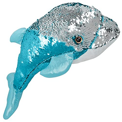 ArtCreativity Flip Sequin Dolphin Plush Toy 1PC Soft Stuffed Dolphin with Color Changing Sequins Cute Home and Nursery Animal Decorations Calming Fidget Toy for Girls Boys 18 Inches - Image 1