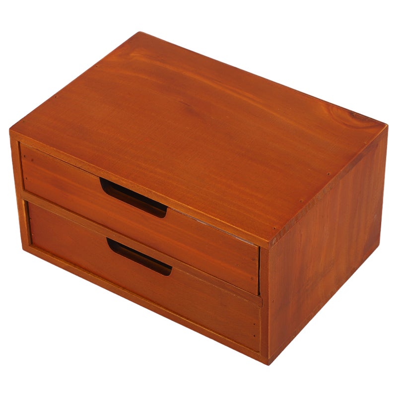 Desk Organizer With 2-Drawer - Craft Storage Drawers - Rustic Shelf Drawer - Vintage Apothecary Cabinet Home Office Organizers And Accessories - Image 1