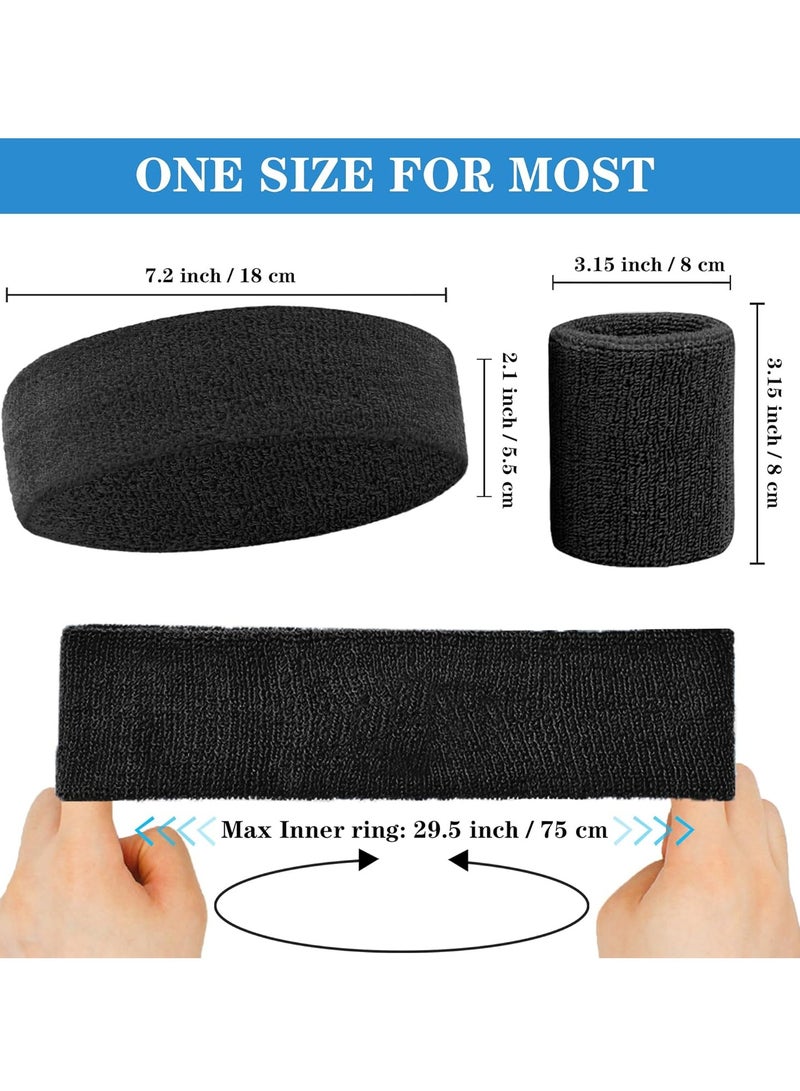 أوزيغالور طقم عصابات عرق مكون من 6 قطع، طقم عصابات رأس رياضية، 4 عصابات للمعصم و2 عصابات للرأس للتمرين. - Image 2