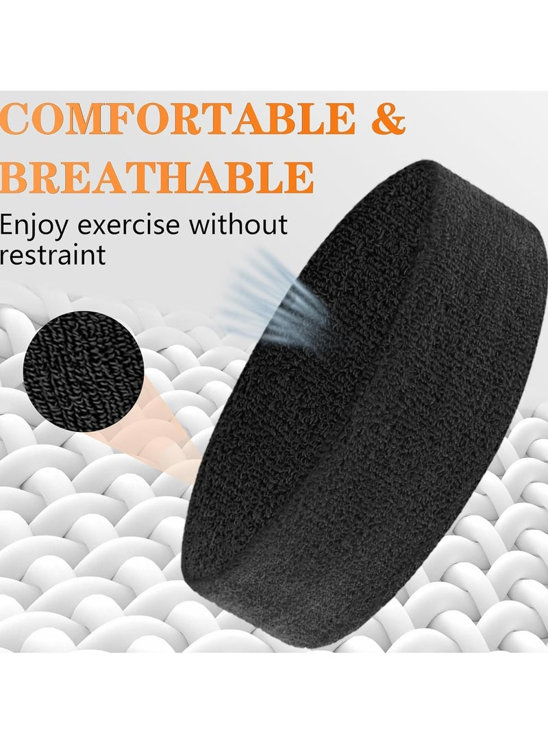 أوزيغالور طقم عصابات عرق مكون من 6 قطع، طقم عصابات رأس رياضية، 4 عصابات للمعصم و2 عصابات للرأس للتمرين. - Image 4