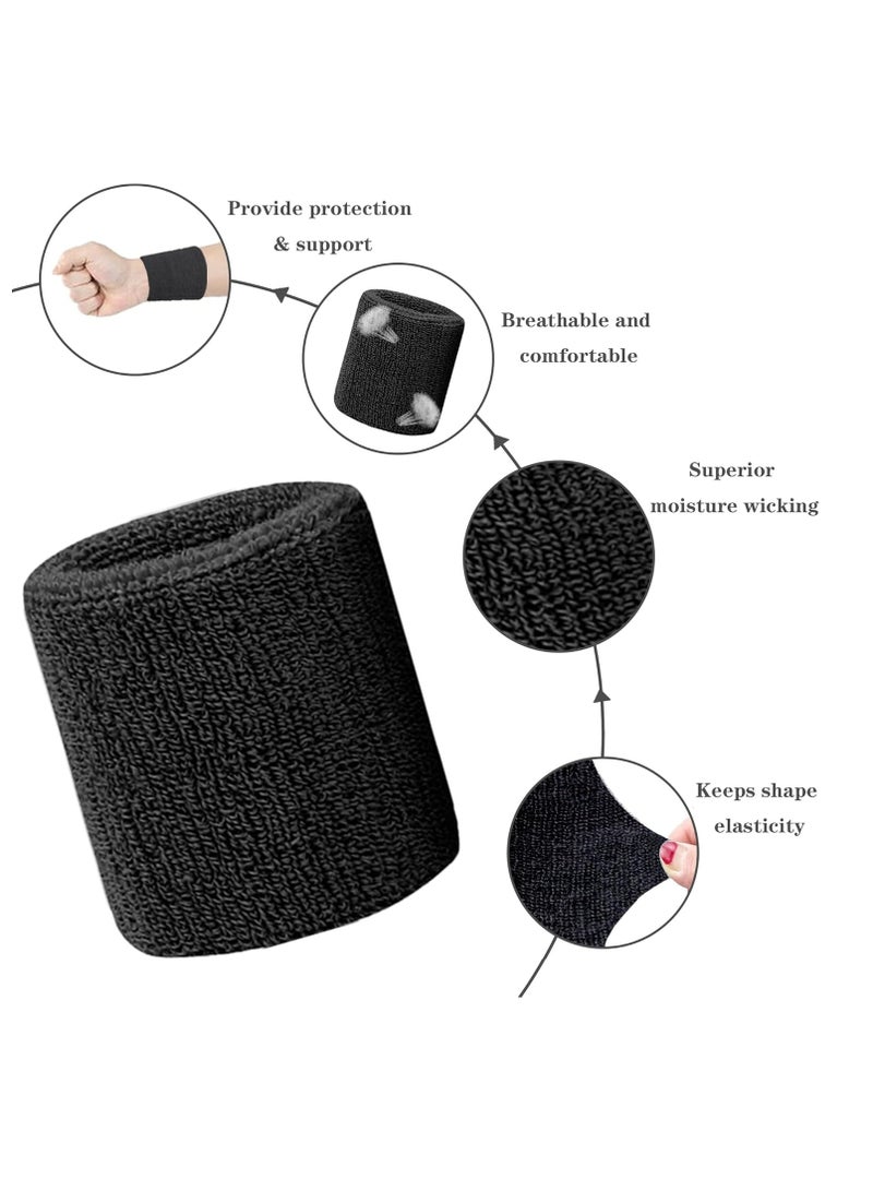 أوزيغالور طقم عصابات عرق مكون من 6 قطع، طقم عصابات رأس رياضية، 4 عصابات للمعصم و2 عصابات للرأس للتمرين. - Image 5