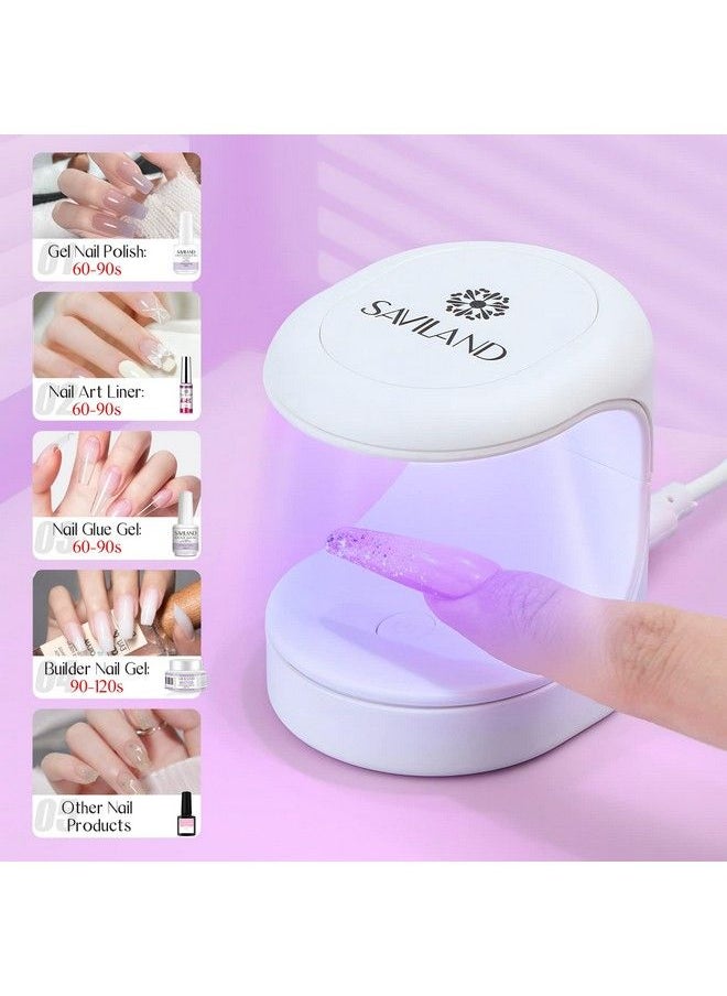 Saviland Mini Nail Lamp Quickdry Gel Nail Lamp 16W Portable U V Light For Easy And Fast Nail Extension U V Led Curing Lamp For Manicure Starters Diy Nail Art  - Image 5