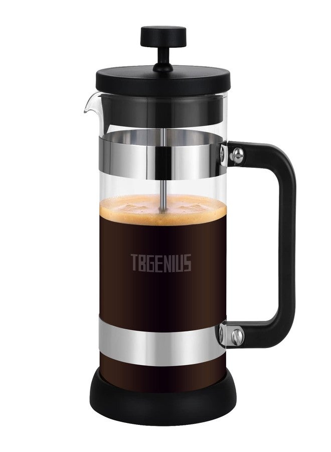 TBGENIUS French Press Coffee Maker 21 oz, Cold Brew Heat Resistant Thickened Borosilicate Coffee Pot, Coffee Presses 600 ml, Tea and Frothed Milk Press (Black，21Ounce) - Image 1