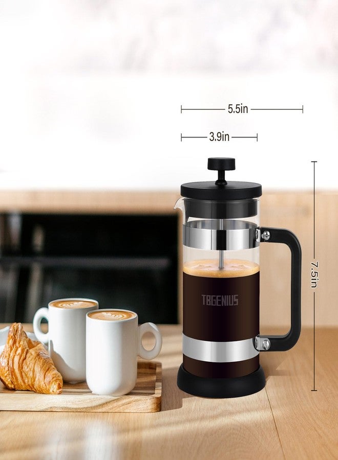TBGENIUS French Press Coffee Maker 21 oz, Cold Brew Heat Resistant Thickened Borosilicate Coffee Pot, Coffee Presses 600 ml, Tea and Frothed Milk Press (Black，21Ounce) - Image 5