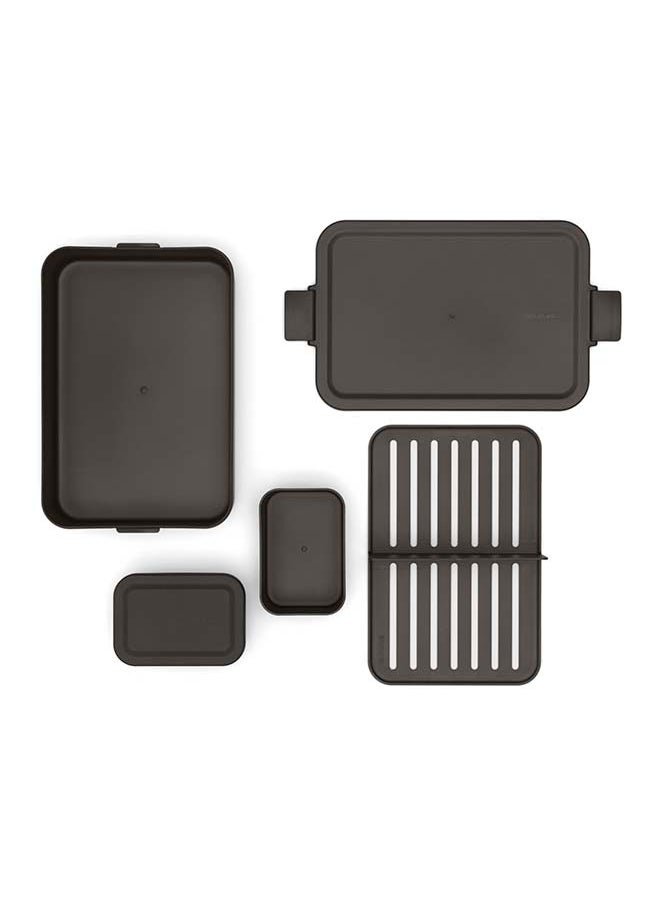 brabantia Brabantia Make & Take Lunch Box Bento Large Plastic Dark Grey 16.7x25.5x6.2 cm  - Image 1