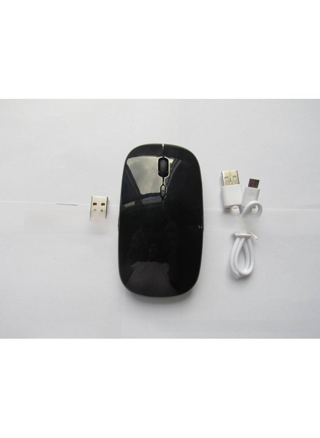 Generic Wireless Optical Mouse 1600dpi High Resolution Usb Interface For Laptop Desktop Computer-Color:2.4g + Bluetooth Dual-mode Smooth Black  - Image 1