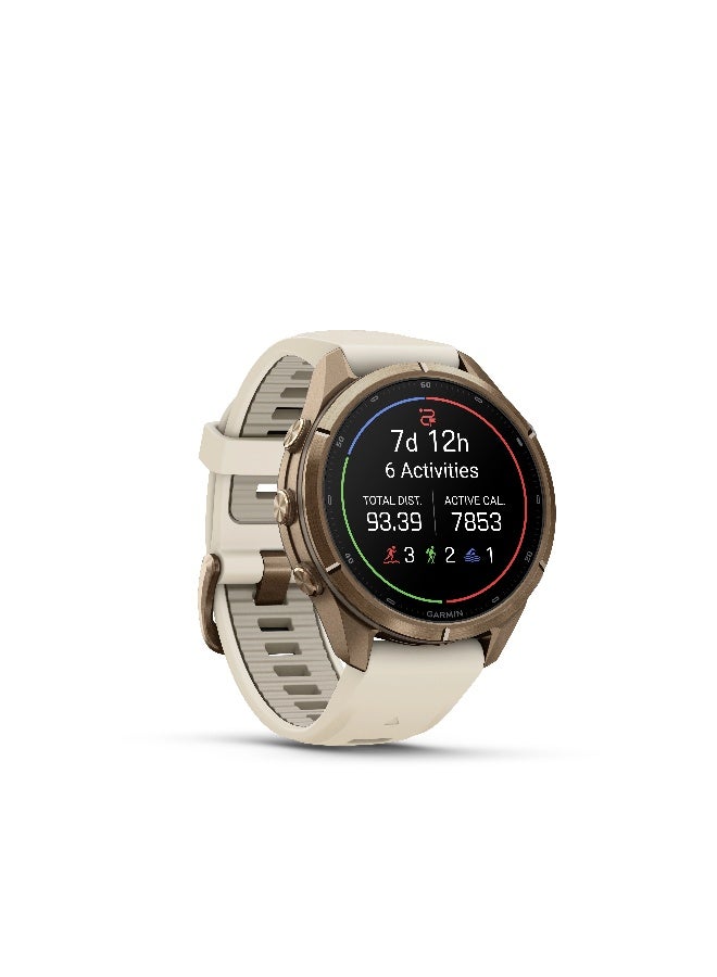 جارمين Garmin Fenix 9 Pro - 43 mm - Titanium with Fog Grey band Titanium with Fog Grey band - Image 2