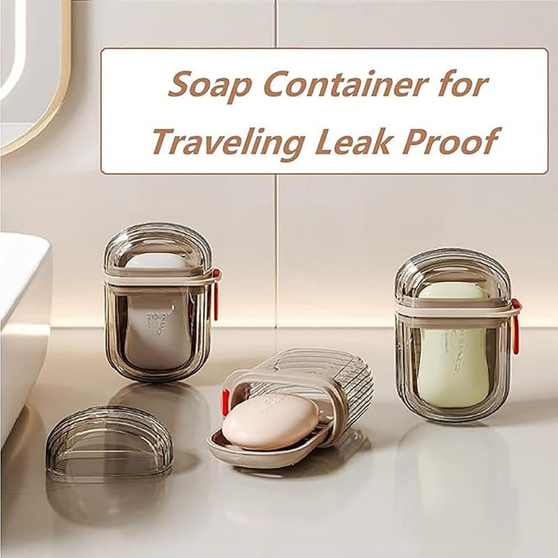 WEZOSHINET plastic Travel Soap Case Leakproof Soap Container with Lid Portable Soap Holder for Traveling Soap Dish for Bathroom Gym School Camping Vacation Outdoor Transparent Pack of 1 - Image 2