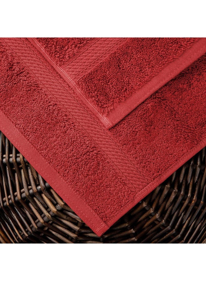 Superior Egyptian Cotton Pile 6 Piece Towel Set Includes 2 Bath 2 Hand 2 Face TowelsWashcloths Ultra Soft Luxury Towels Thick Plush Essentials Guest Bath Spa Hotel Bathroom Red - Image 2