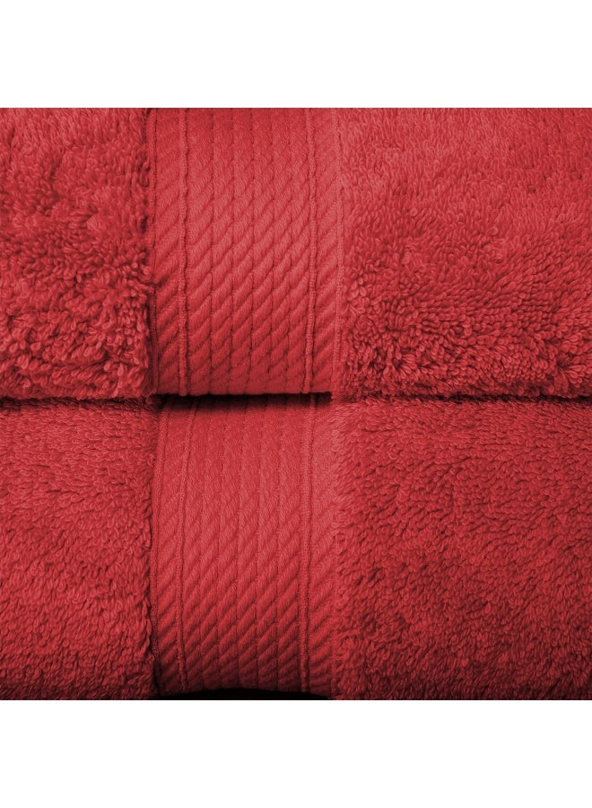 Superior Egyptian Cotton Pile 6 Piece Towel Set Includes 2 Bath 2 Hand 2 Face TowelsWashcloths Ultra Soft Luxury Towels Thick Plush Essentials Guest Bath Spa Hotel Bathroom Red - Image 3