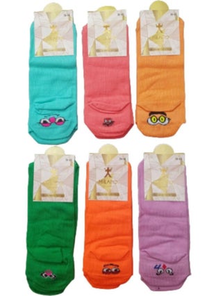 milano 3 Pairs of Multicolored Emoji Booties Socks 