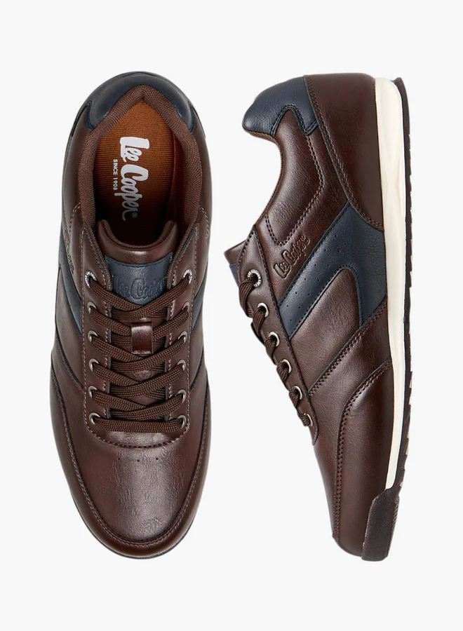 Lee Cooper Men Panelled Sneakers with Lace-Up Closure