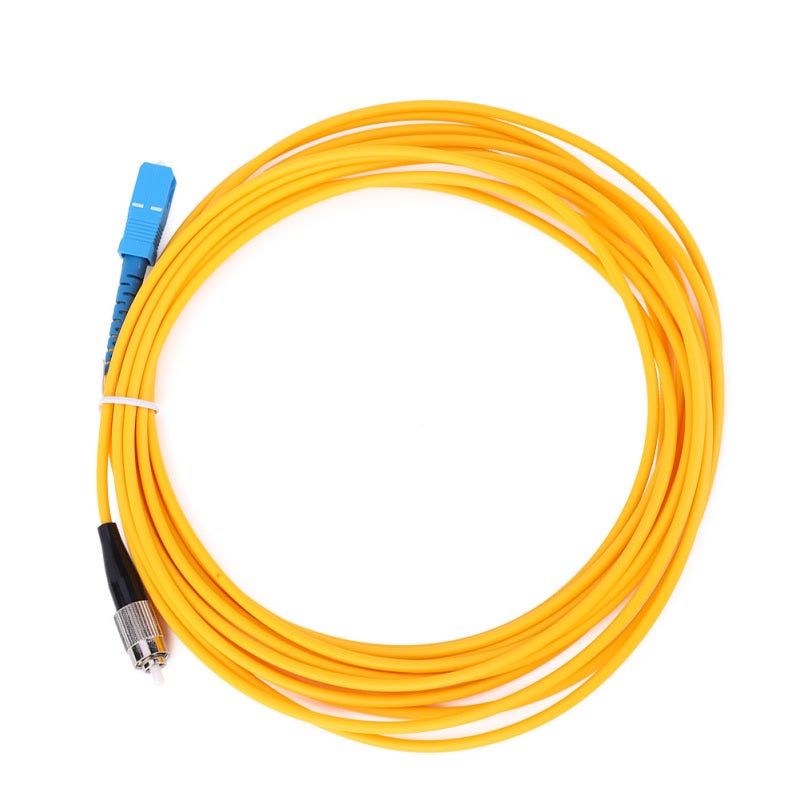 وصل الألياف الضوئية (Fiber Jumper) بطول 5 أمتار SC/PC-FC/PC أحادي النمط - كابل ألياف ضوئية متين قوي المقاومة للتمدد مع حلقة خزفية لأنظمة اتصالات الشبكات المحلية (LAN) - Image 5
