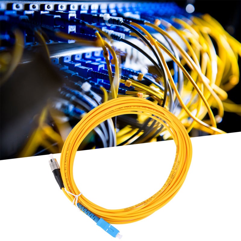 وصل الألياف الضوئية (Fiber Jumper) بطول 5 أمتار SC/PC-FC/PC أحادي النمط - كابل ألياف ضوئية متين قوي المقاومة للتمدد مع حلقة خزفية لأنظمة اتصالات الشبكات المحلية (LAN) - Image 4
