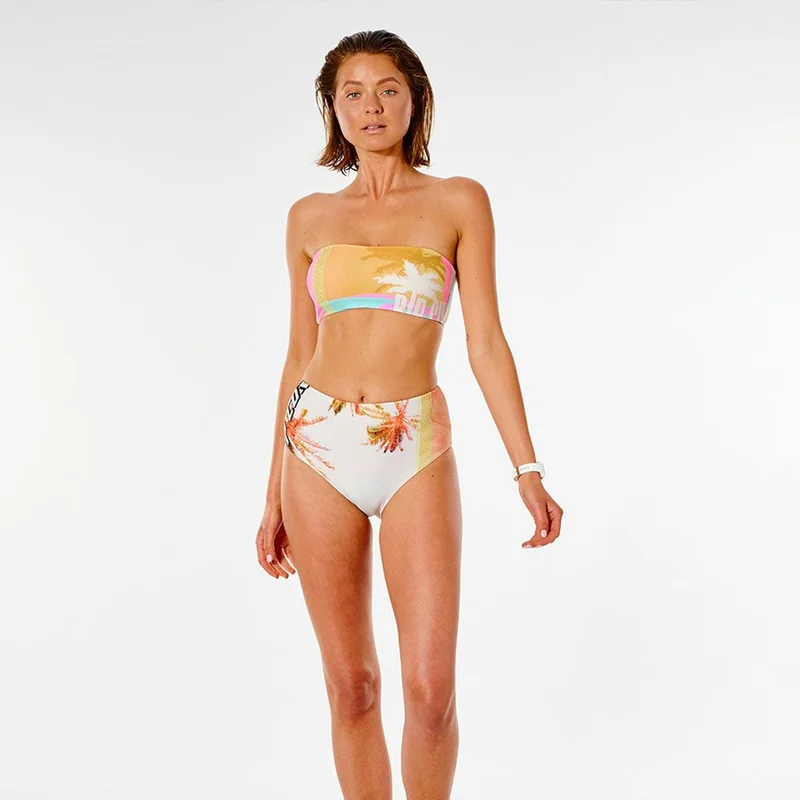 ريب كورل Twin Fin High Waist Good Bikini Bottoms in Pink - XS