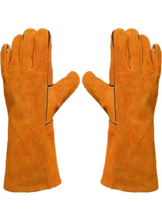 1-Pair Heat Resistant Cowhide Leather Welding Gloves Yellow 33.00 x 2.00 13.00cm - pzsku/Z77709622748FAD2DE79BZ/45/_/1693905907/2787e329-1c8b-449a-80b7-53049b9d0b8d
