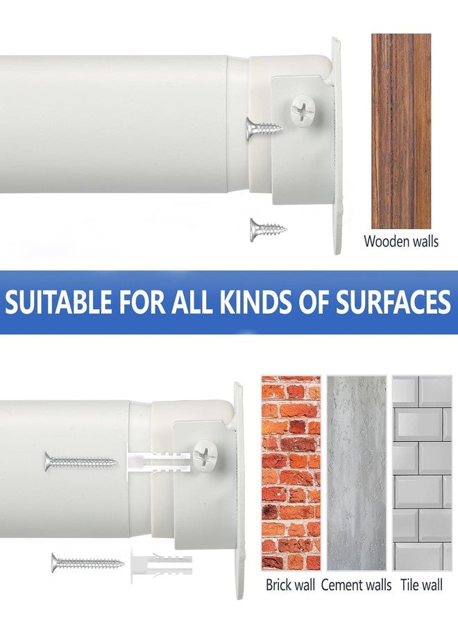 SUTINE Closet Rod, 17 to 38 Inch Closet Rods for Hanging Clothes, Heavy Duty Adjustable Closet Hanging Rod Bar White Closet Poles for Wardrobes, Closet, Bathroom, Windows,1.3 Inch Diameter - Image 5