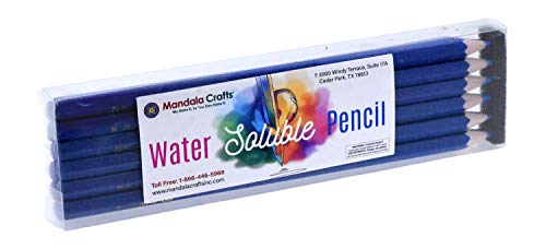 Mandala Crafts 12 Blue Water Soluble Fabric Pencils for Sewing – Washable Transfer Tailor Marking Pencils & Fabric Marker for Embroidery, Quilting, Dressmaking - Image 4