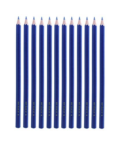 Mandala Crafts 12 Blue Water Soluble Fabric Pencils for Sewing – Washable Transfer Tailor Marking Pencils & Fabric Marker for Embroidery, Quilting, Dressmaking - Image 1
