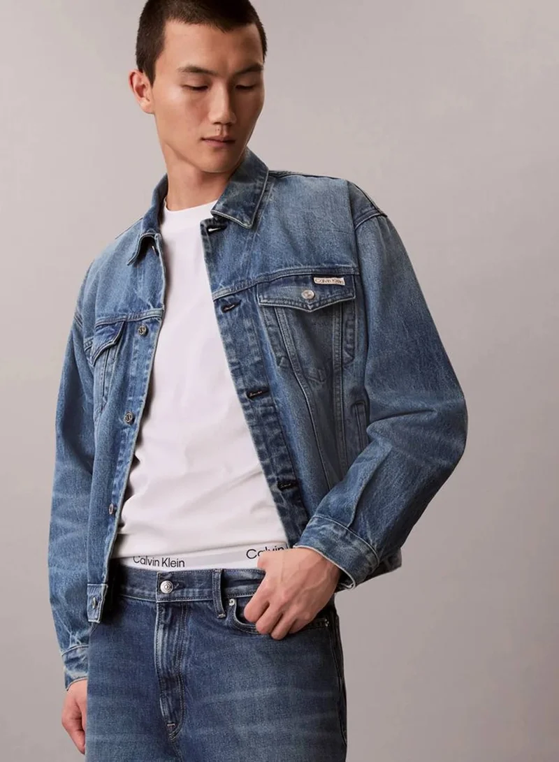 Calvin Klein Jeans INDIGO CITRINE 90'S Denim Trucker Jacket for Men | Best Price UAE