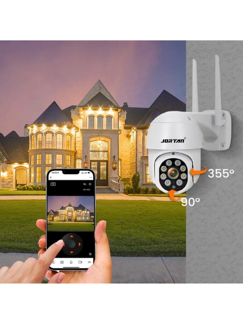 JORTAN Jortan 1080p Indoor Outdoor Wi-Fi Security Camera, Full Color Night Vision, 2 way Talking, Motion Detection, IP66 Waterproof, PTZ Control wifi Camera  - Image 2