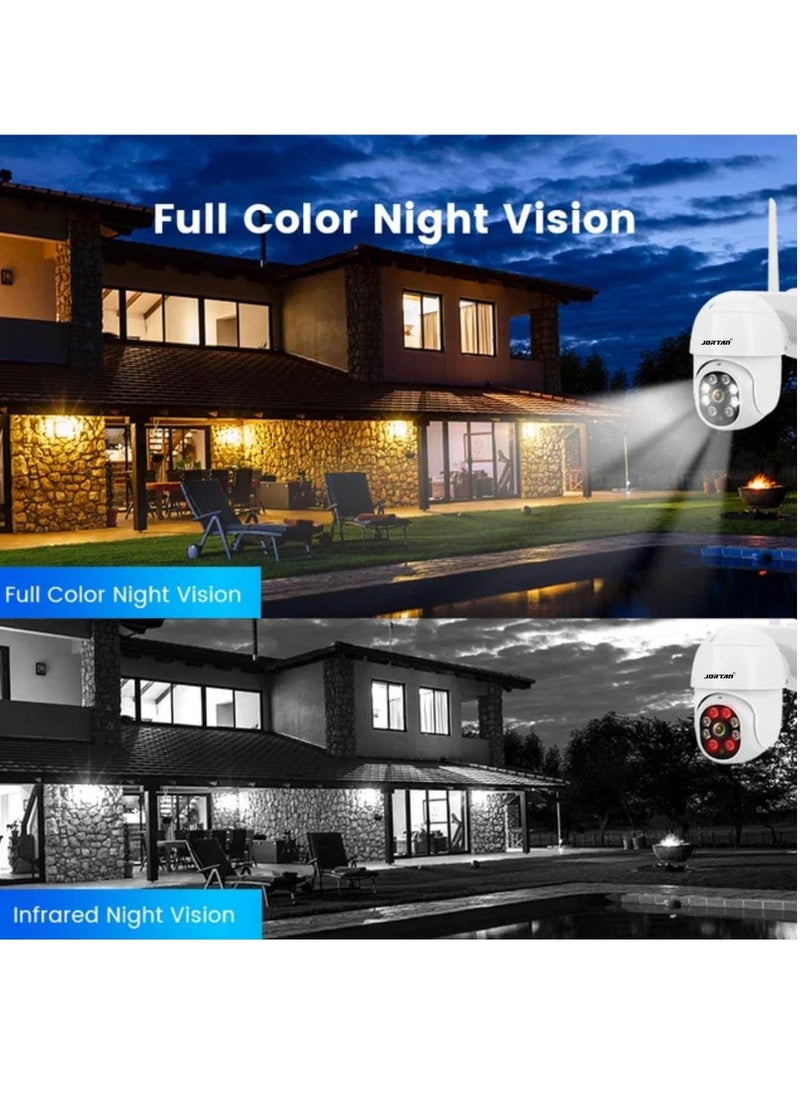 JORTAN Jortan 1080p Indoor Outdoor Wi-Fi Security Camera, Full Color Night Vision, 2 way Talking, Motion Detection, IP66 Waterproof, PTZ Control wifi Camera  - Image 4