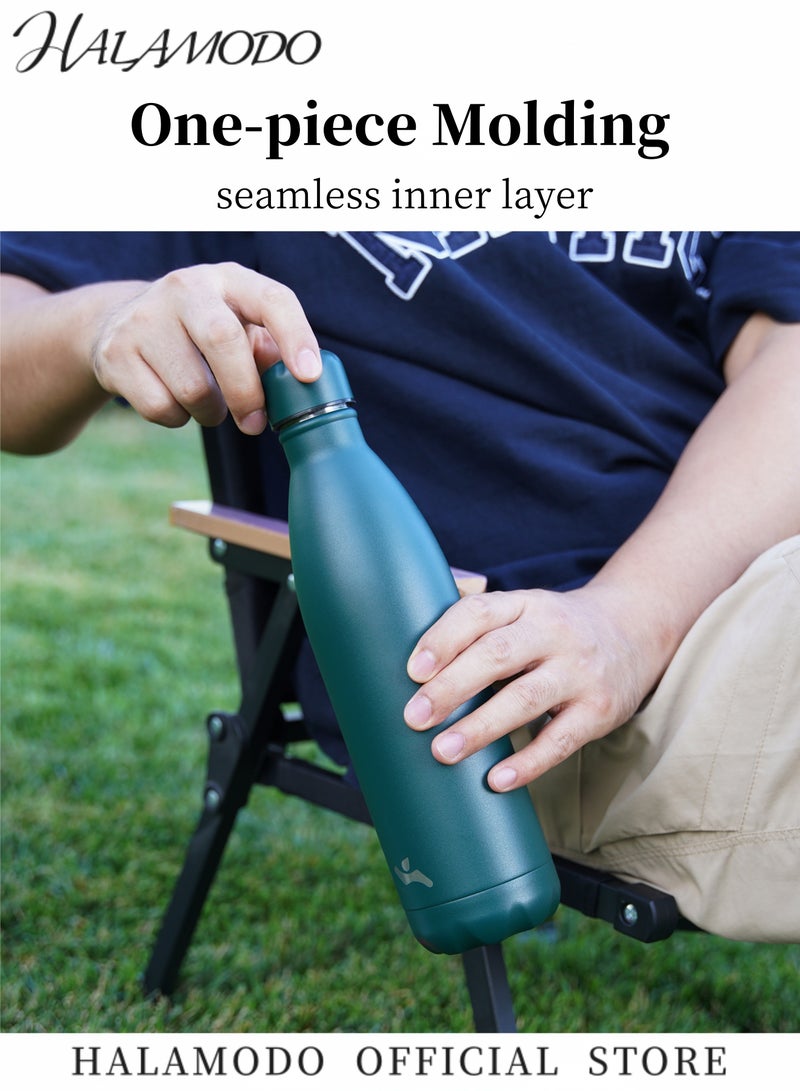 HALAMODO Stainless Steel Water Bottle Double Layer Insulated Vacuum Bottle Metal Flask with Safe Paint for Sports Travel Business - Image 3