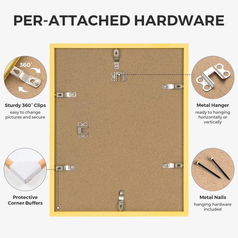 Axeman 11x14 Signature Picture Frame with 5x7 White Mat â€“ Wedding Guest Book Alternative, Wall Hanging Photo Frame for Graduation, Celebration, Autograph Display and Home Decor, Natural - Image 5