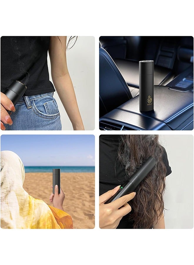 بخون مبخرة شعر كهربائية V5 الاصغر حجماً برأس مشط للشعر ورأس للاستخدام للسيارة والمنزل لون أسود - Image 4