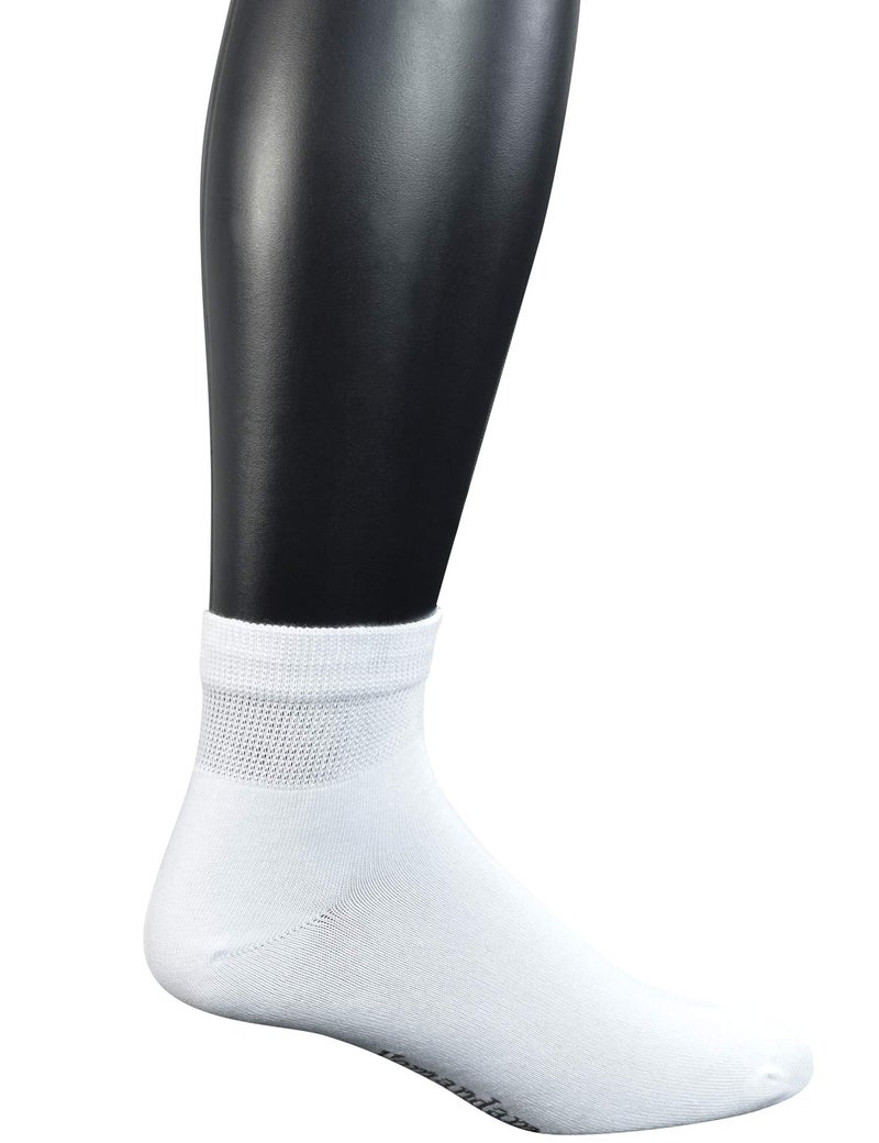 Yomandamor Mens Coolmax Ankle Wide Stretched Diabetic Socks with Seamless Toe,5 Pairs - Image 2