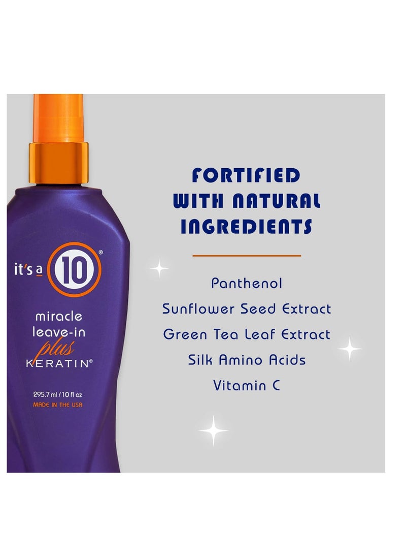 It's a 10 It's a 10 Haircare Miracle Leave-In Plus Keratin، 10 أونصة سائلة (عبوة واحدة)  - Image 3