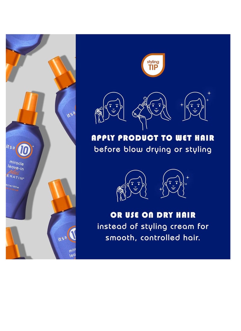 It's a 10 It's a 10 Haircare Miracle Leave-In Plus Keratin، 10 أونصة سائلة (عبوة واحدة)  - Image 4