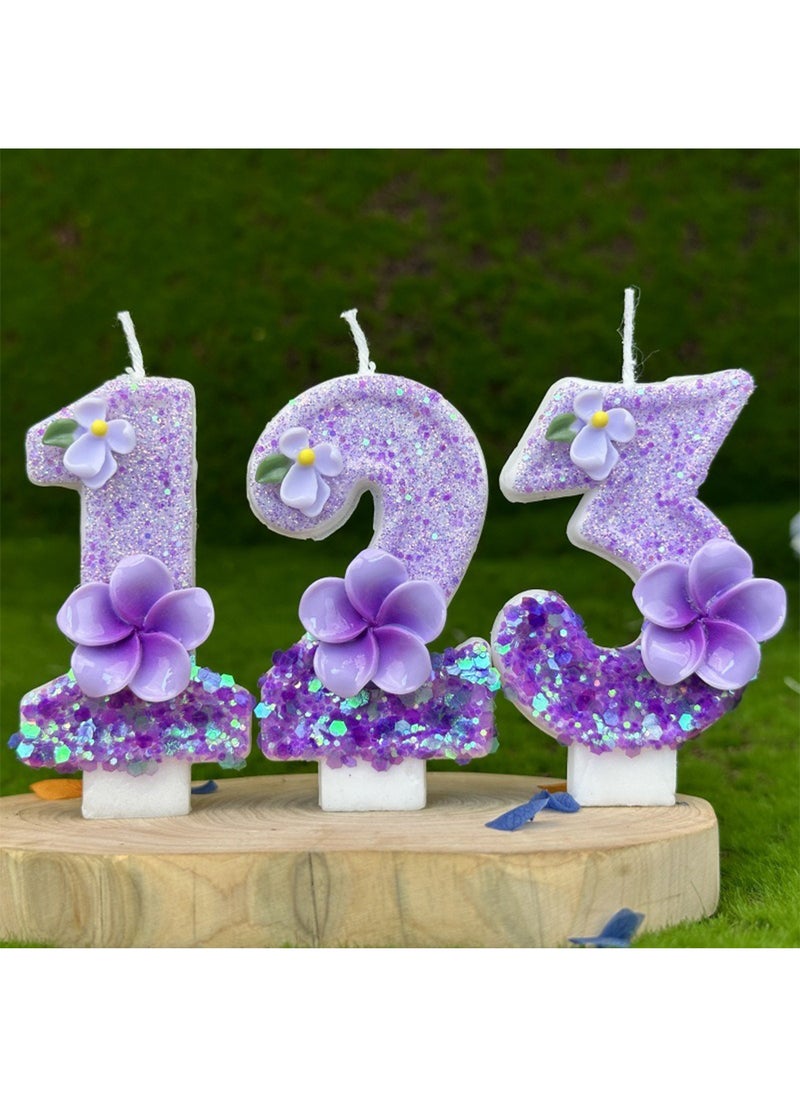 l&wen Number Birthday Candle, Flower Number Cake Candles for Birthday, Weddings, Anniversaries and Theme Party Decorations 7cm (Number 9)  - Image 3