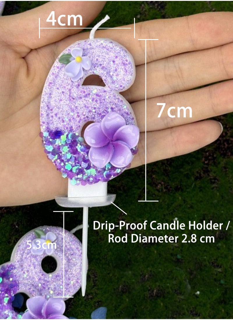 l&wen Number Birthday Candle, Flower Number Cake Candles for Birthday, Weddings, Anniversaries and Theme Party Decorations 7cm (Number 9)  - Image 5
