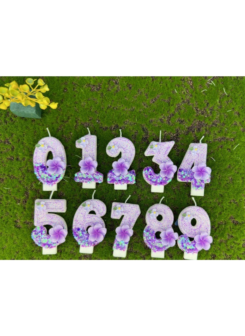 l&wen Number Birthday Candle, Flower Number Cake Candles for Birthday, Weddings, Anniversaries and Theme Party Decorations 7cm (Number 9)  - Image 4