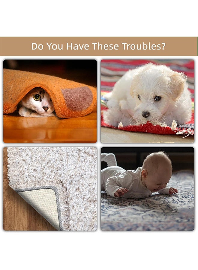 Anti-Slip Rug Gripper for Carpet Washable & Reusable Heart-shaped Anti Curling Rug Pads for Laminate, Wooden, Tile Floors Triangle Rug Stickers (Pack of 16) - Image 2