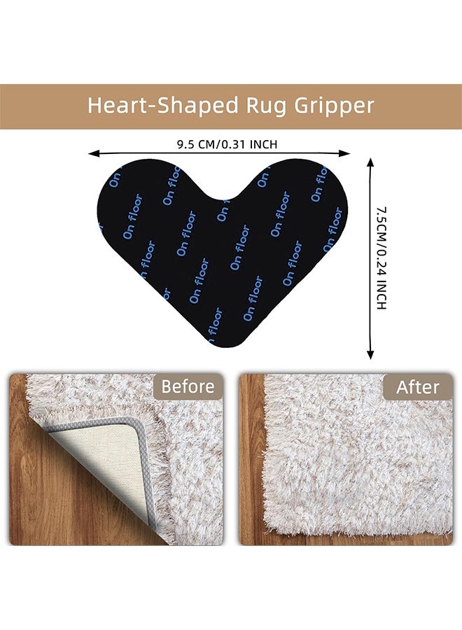 Anti-Slip Rug Gripper for Carpet Washable & Reusable Heart-shaped Anti Curling Rug Pads for Laminate, Wooden, Tile Floors Triangle Rug Stickers (Pack of 16) - Image 3