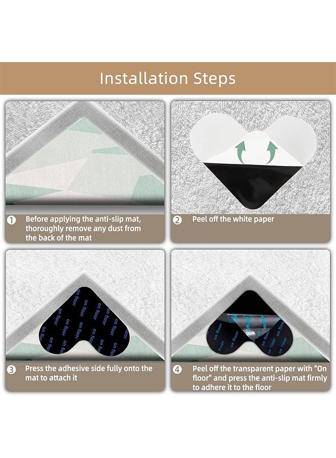 Anti-Slip Rug Gripper for Carpet Washable & Reusable Heart-shaped Anti Curling Rug Pads for Laminate, Wooden, Tile Floors Triangle Rug Stickers (Pack of 16) - Image 5