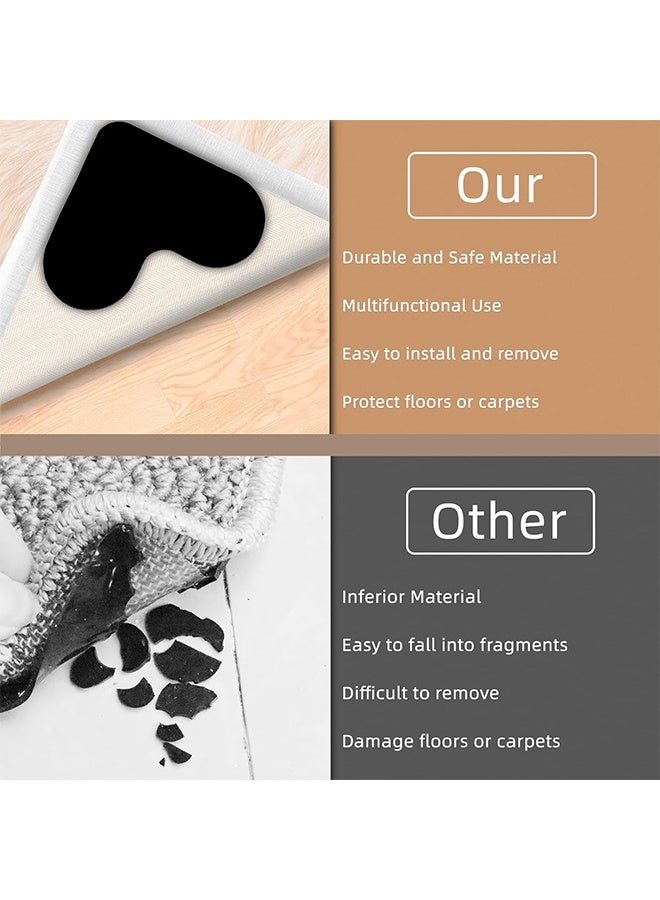 Anti-Slip Rug Gripper for Carpet Washable & Reusable Heart-shaped Anti Curling Rug Pads for Laminate, Wooden, Tile Floors Triangle Rug Stickers (Pack of 16) - Image 4