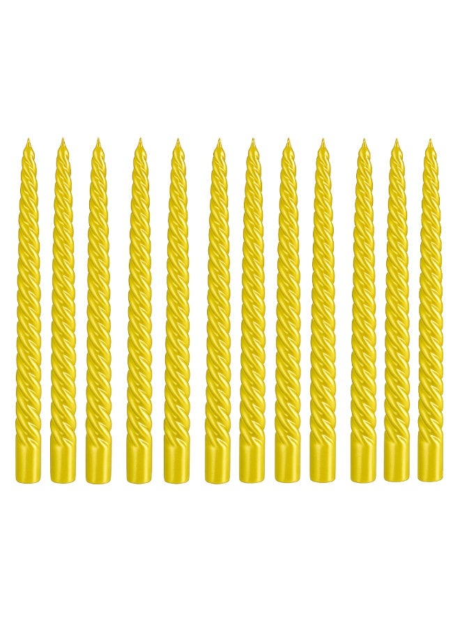 Home Care 12 قطعة شموع معدنية حلزونية مزخرفة ذهبية أنيقة لحفلات الزفاف، الحفلات وديكور المنزل - Image 1