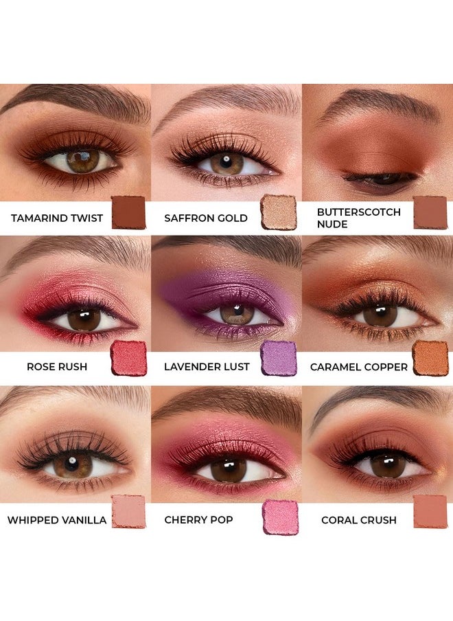 Just Herbs Eyeshadow Palette 9 In 1 Long Lasting Blendable Eye Makeup Palette (Sunshine - Day Palette)  - Image 3