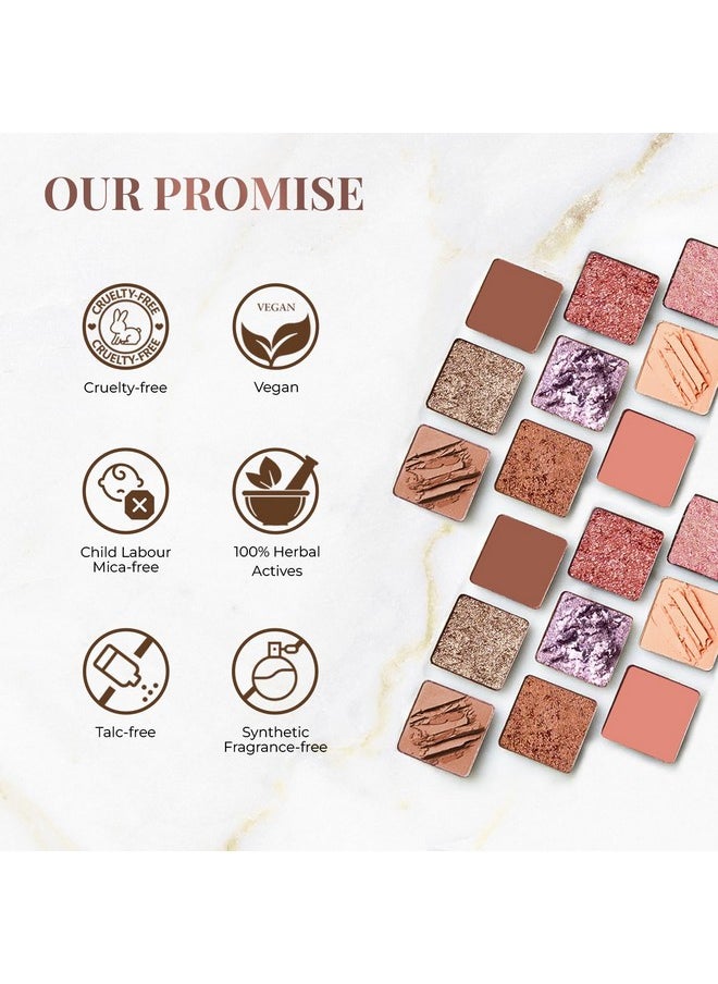 Just Herbs Eyeshadow Palette 9 In 1 Long Lasting Blendable Eye Makeup Palette (Sunshine - Day Palette)  - Image 4